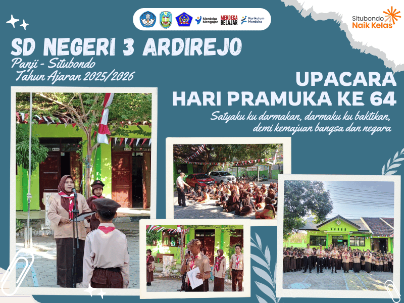 UPACARA HARI PRAMUKA KE-64 DI SDN 3 ARDIREJO BERLANGSUNG KHIDMAT DAN PENUH MAKNA