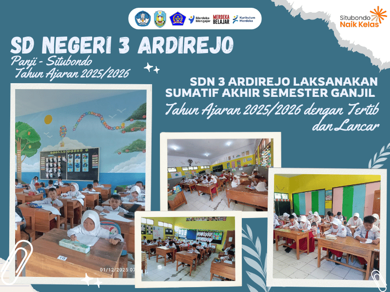 SDN 3 ARDIREJO LAKSANAKAN SUMATIF AKHIR SEMESTER GANJIL TAHUN AJARAN 2025/2026 DENGAN TERTIB DAN LANCAR